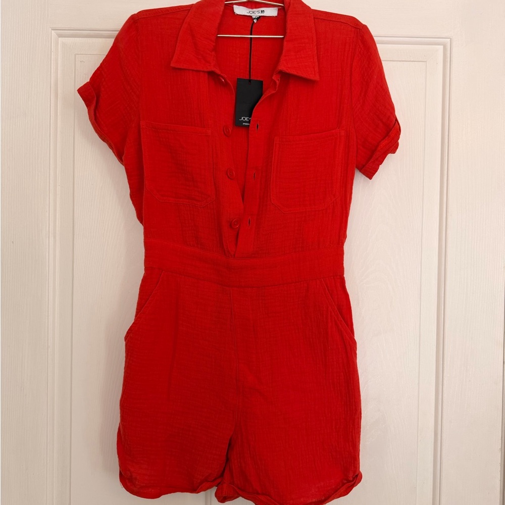 Joe's Jeans Bright Red Button-Front Top